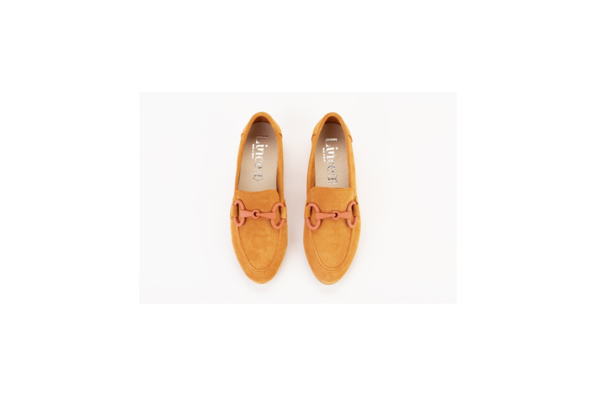 Mocassins en daim à belle boucle - Orange - Lince