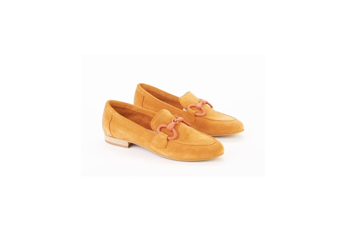 Mocassins en daim à belle boucle - Orange - Lince