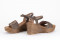 Sandales compensées en daim - Marron - Lince