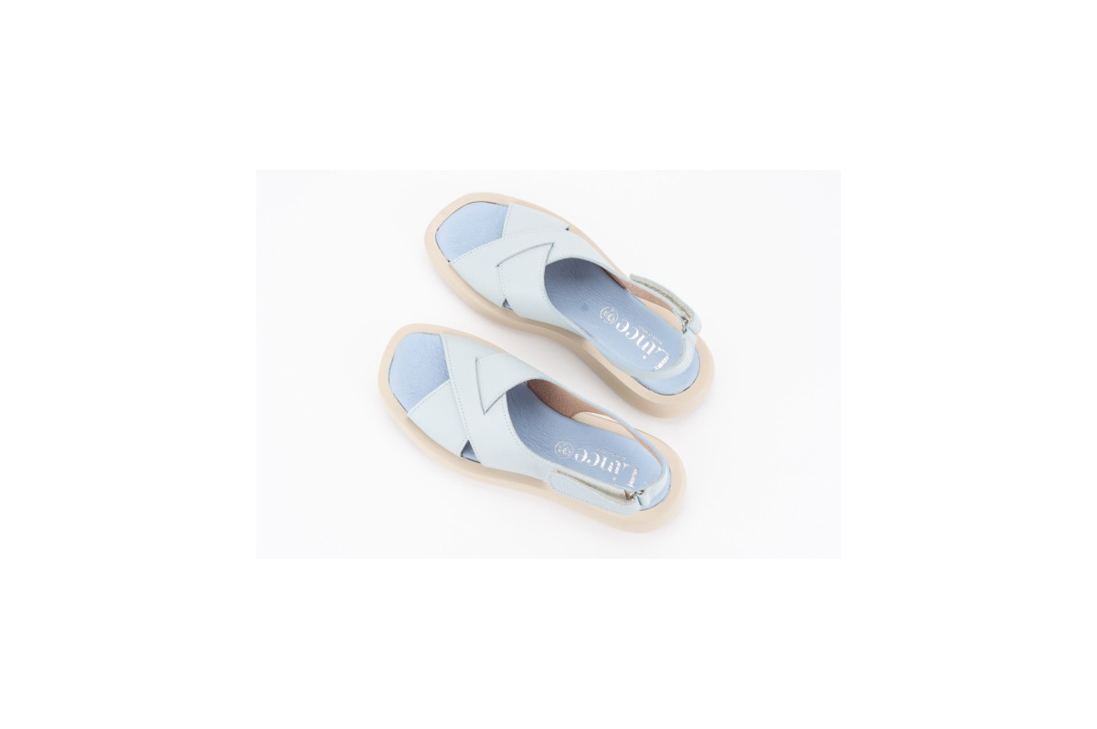 Sandales à plateforme croisées - Bleu - Lince
