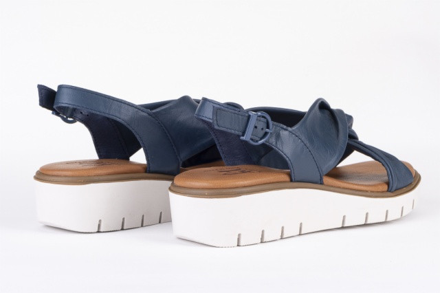 Sandales compensées à brides croisées - Bleu Marine - Lince