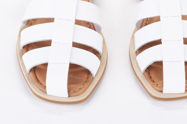 Sandales plates multi lanières - Blanc - Lince