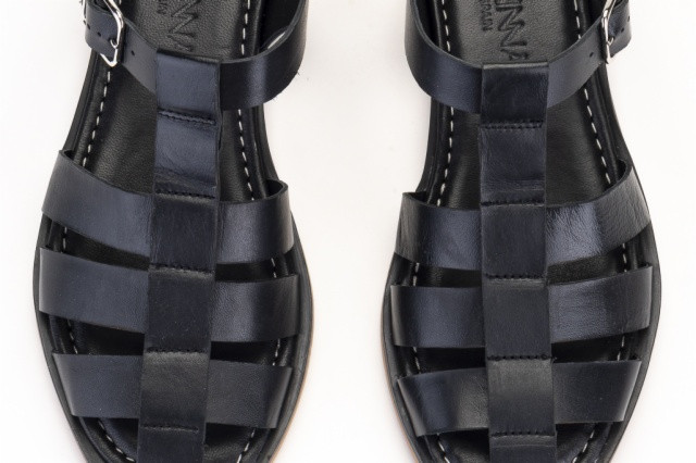 Sandales confortables plates multi lanières - Noir - Lince