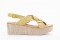 Sandales confortables compensées à talon effet bois - Jaune - Lince