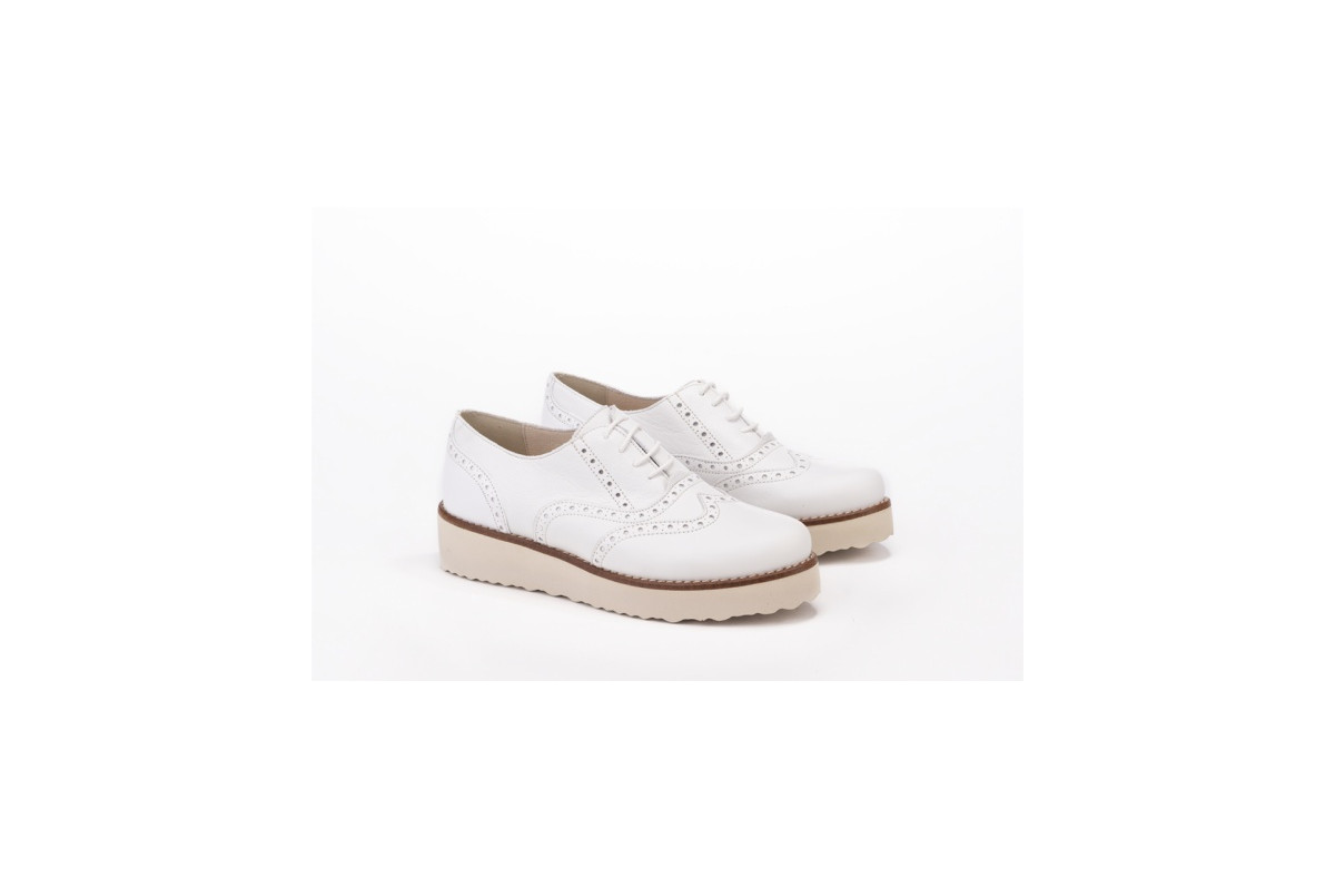 Derbies plateforme en cuir - Beige - Lince