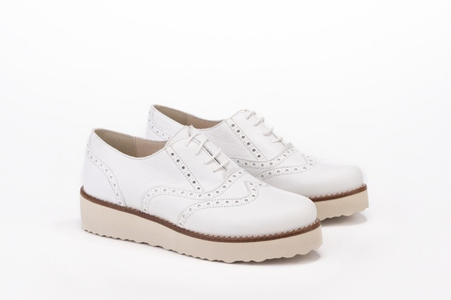 Derbies plateforme en cuir - Beige - Lince