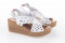 Sandales confortables compensées à brides décorées - Blanc - Lince