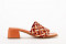 Mules à talon carré multicolore - Orange - Lince