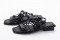 Sandales plates lacées en cuir - Noir - Lince