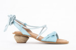 Sandales à petit talon et lacets - Bleu - Lince