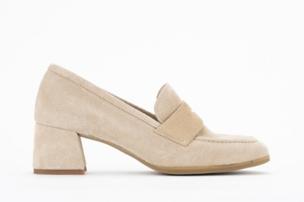 Mocassins à talon en daim - Beige - Lince