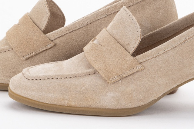 Mocassins à talon en daim - Beige - Lince