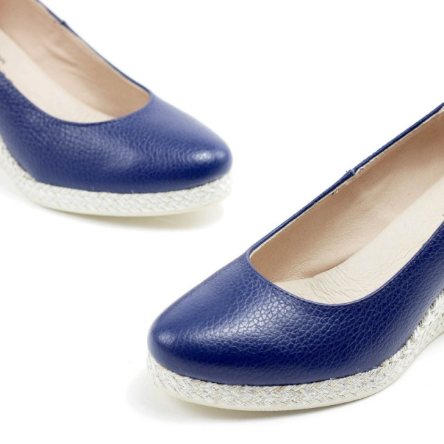 Ballerines compensées en cuir - Bleu - Jose Saenz