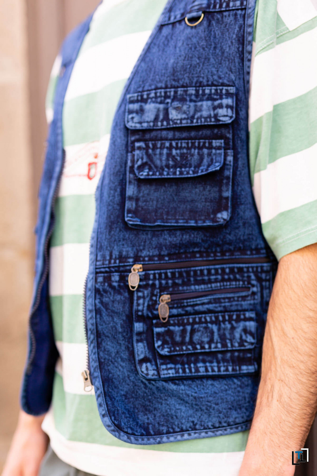 Gilet sans manche en jean Vintage Madame Bergamotte Elorell