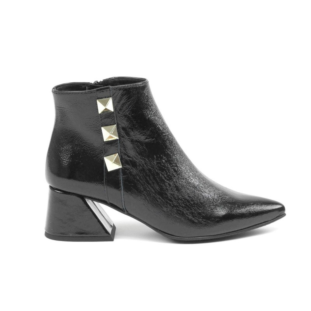 Bottines en cuir à clous - Noir - Jose Saenz