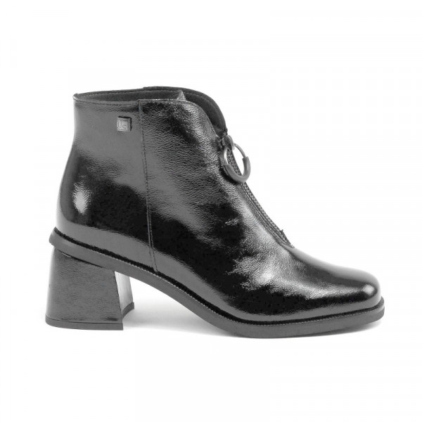 Bottines basse en cuir à zip - Noir - Jose Saenz