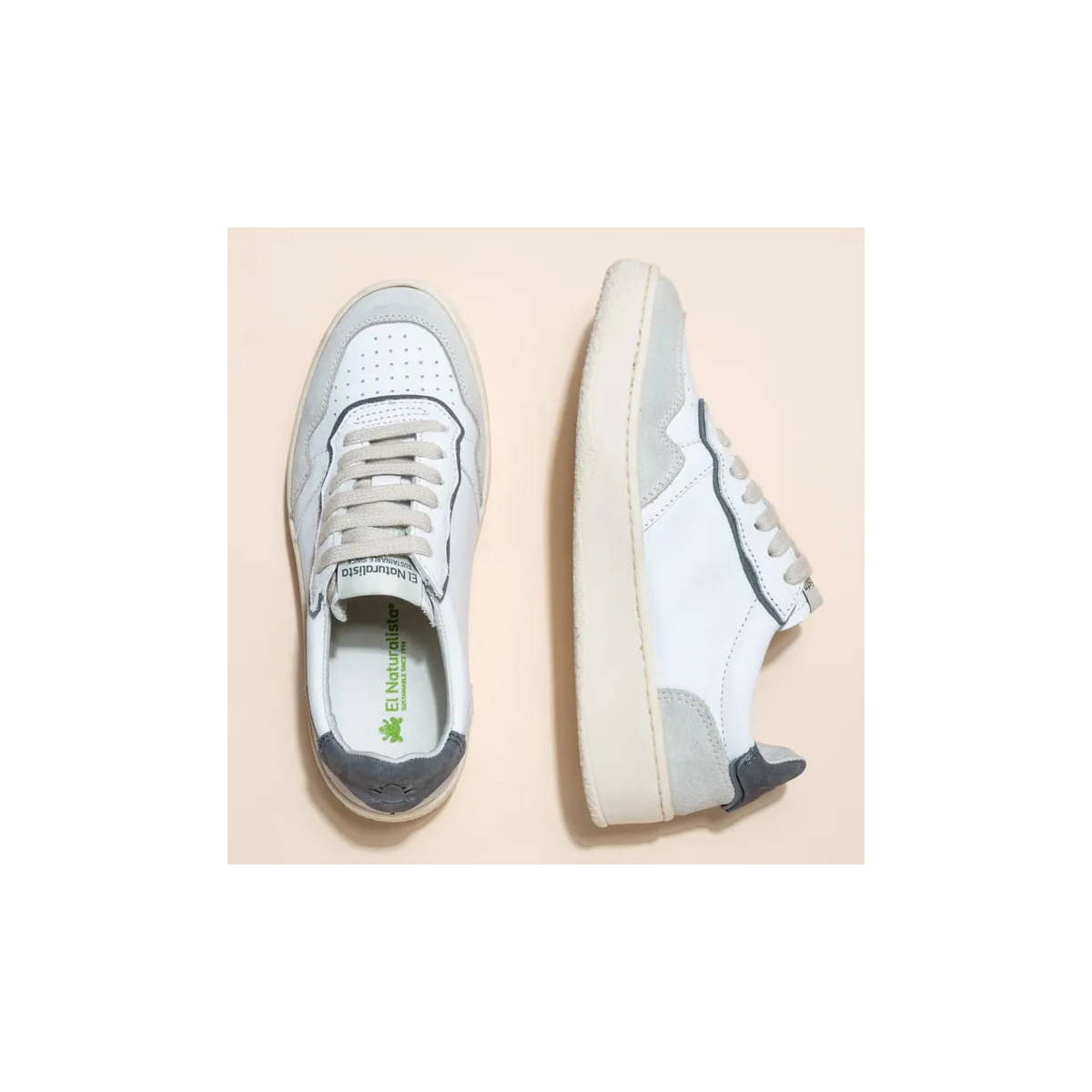 Sneakers en cuir suédé - Blanc - El naturalista
