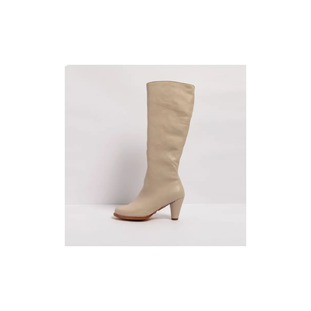 Bottes à talon cubain - Crème - Neosens