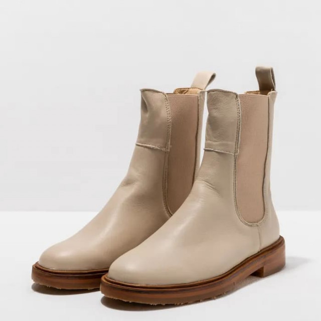 Bottines chelsea en cuir lisse - Beige - Neosens