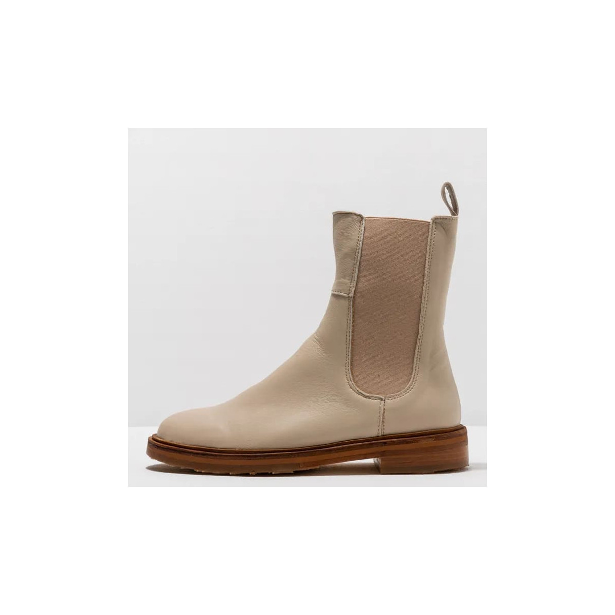 Bottines chelsea en cuir lisse - Beige - Neosens