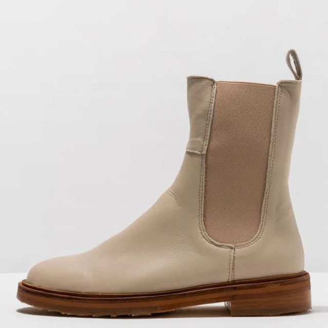 Bottines chelsea en cuir lisse - Beige - Neosens