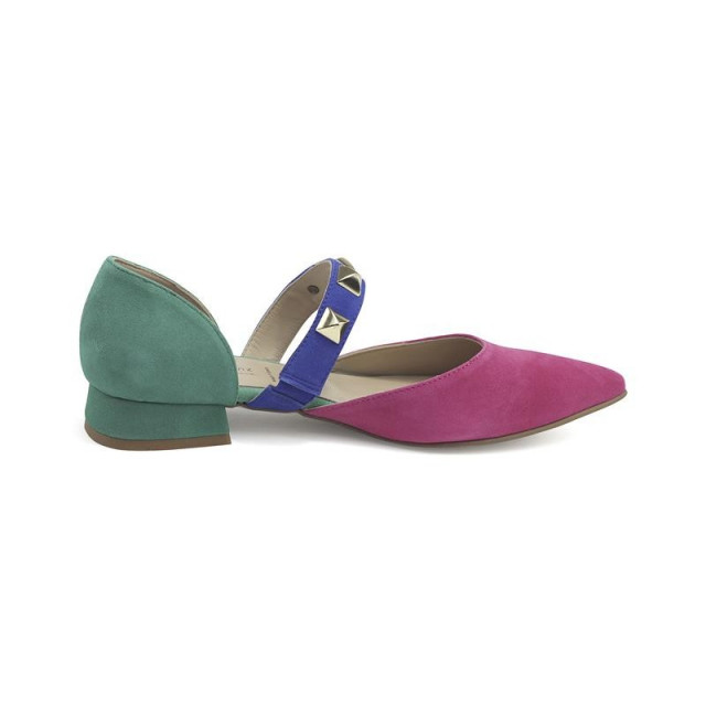 Ballerines ouvertes en cuir avec clous - Multicolore - Jose Saenz