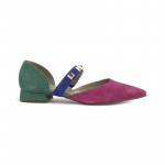 Ballerines ouvertes en cuir avec clous - Multicolore - Jose Saenz