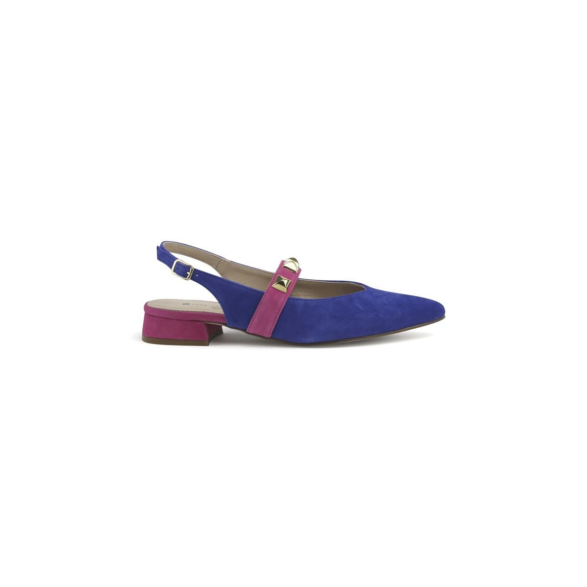 Ballerines ouvertes en cuir avec clous - Multicolore - Jose Saenz