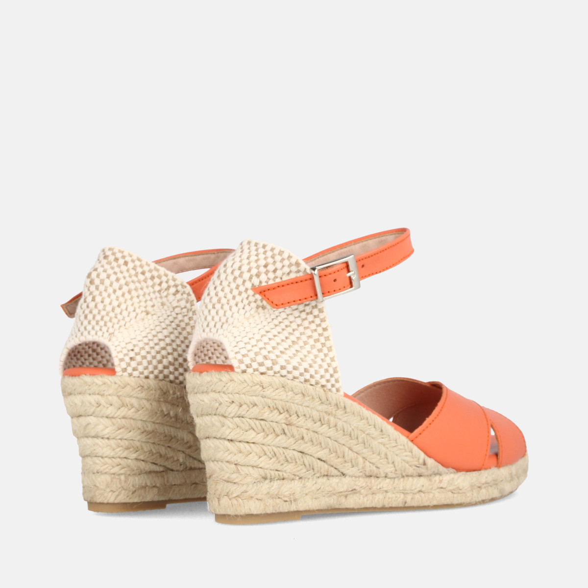 Sandales confortables compensées à bandes croisées - Orange - Marila