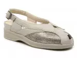 Sandales confort en cuir à velcros - Beige - Mabel Shoes