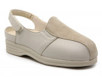 Sandales confortables types sabots en cuir - Beige - Mabel Shoes