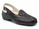 Sandales confortables types sabots en cuir - Noir - Mabel Shoes