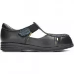 Sandales confort avec soutien du talon en cuir - Noir - Mabel Shoes