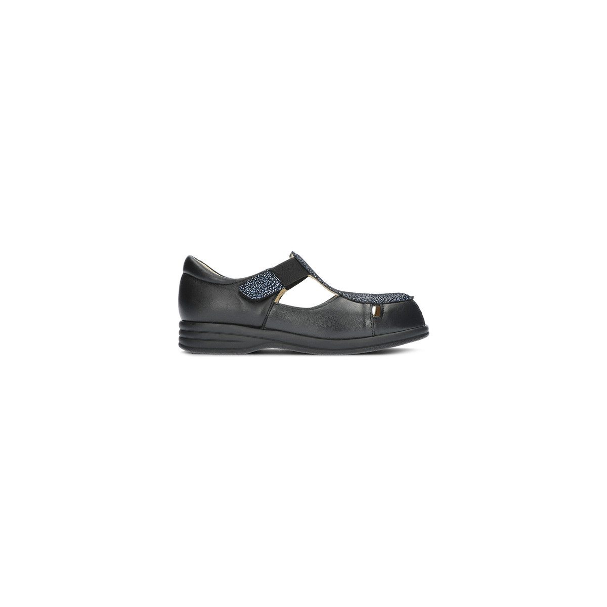 Sandales confort avec soutien du talon en cuir - Noir - Mabel Shoes