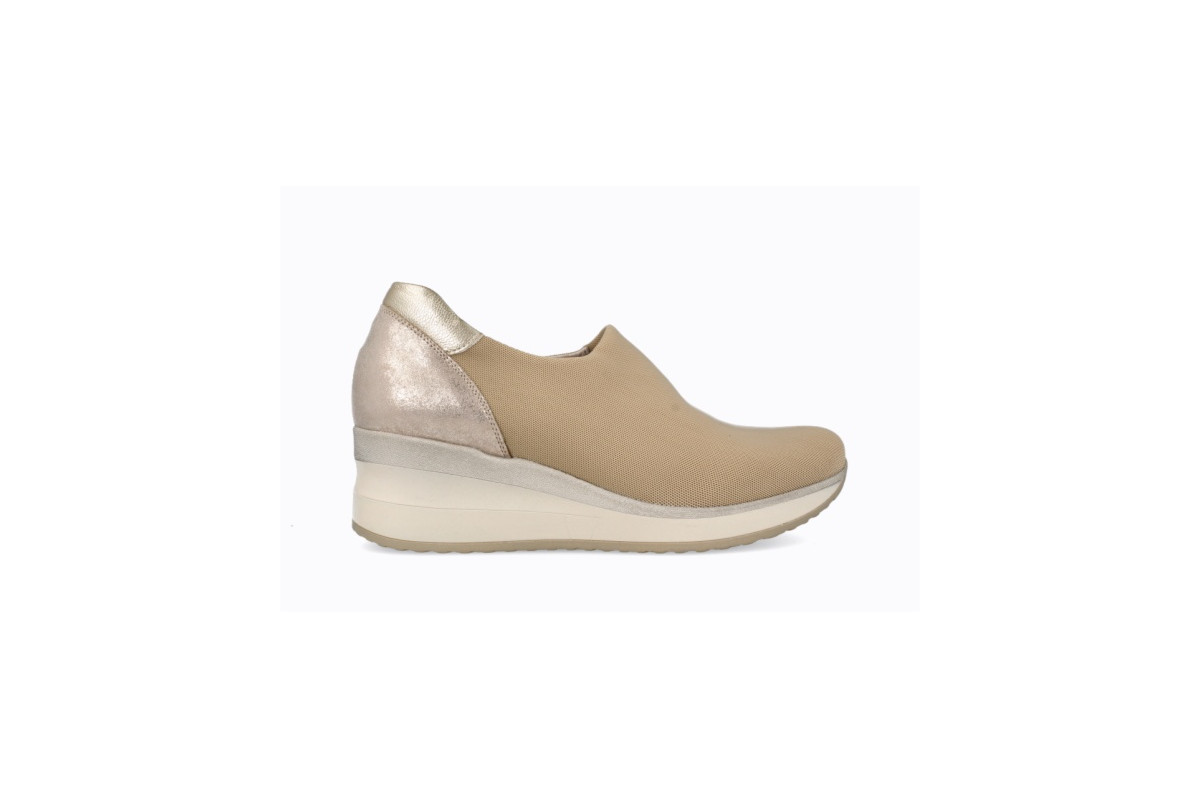 Baskets confortables en lycra élastique - Beige - Lince