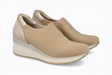 Baskets confortables en lycra élastique - Beige - Lince