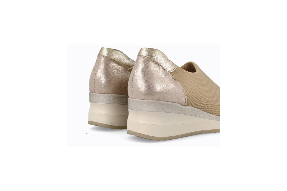 Baskets confortables en lycra élastique - Beige - Lince