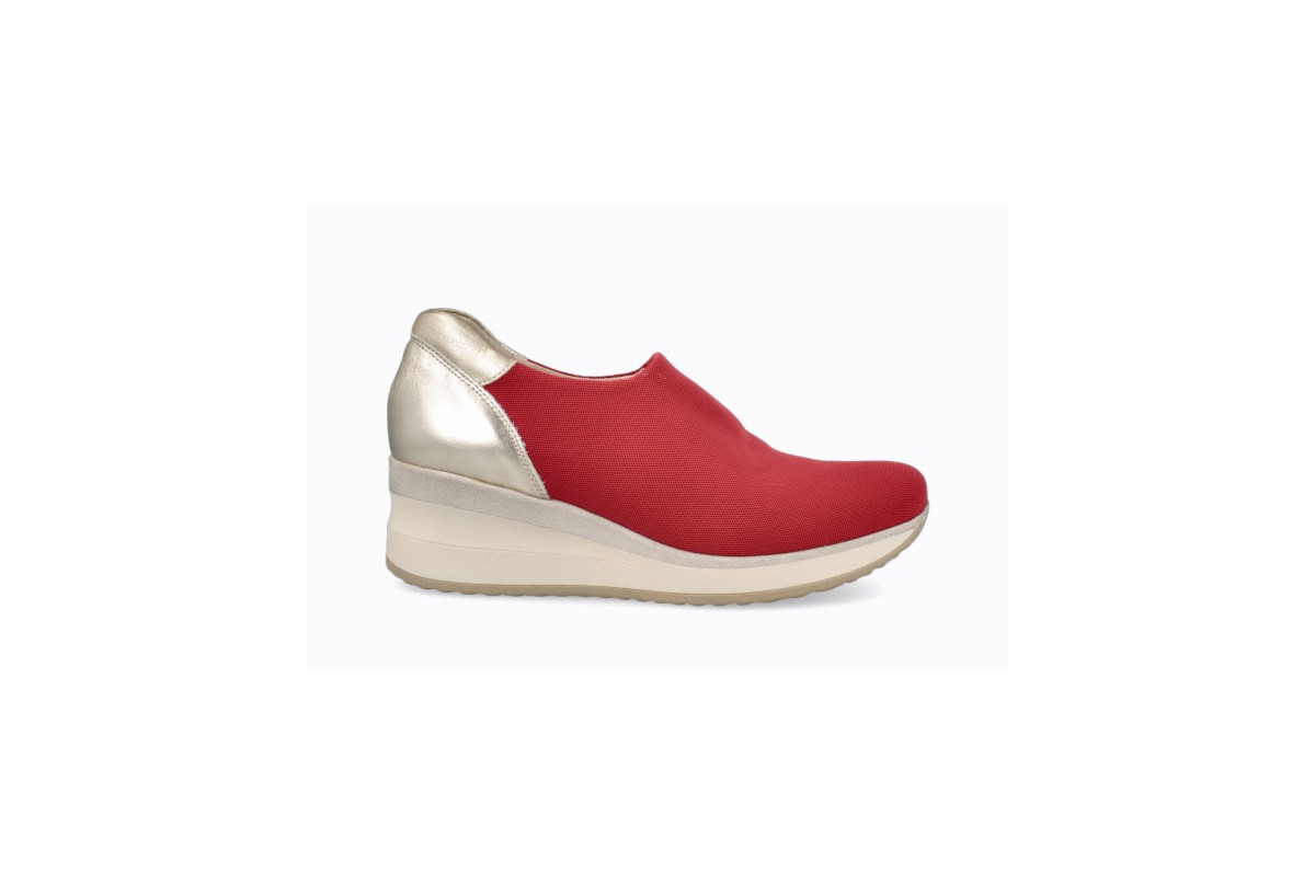 Baskets confortables en lycra élastique - Rouge - Lince