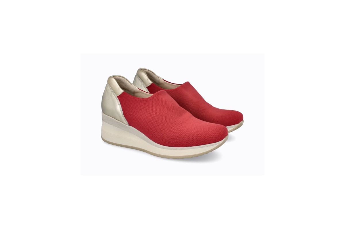 Baskets confortables en lycra élastique - Rouge - Lince