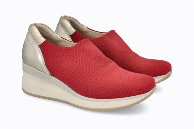 Baskets confortables en lycra élastique - Rouge - Lince