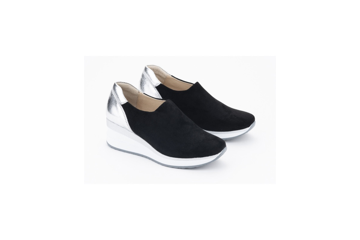 Baskets confortables en lycra élastique - Noir - Lince