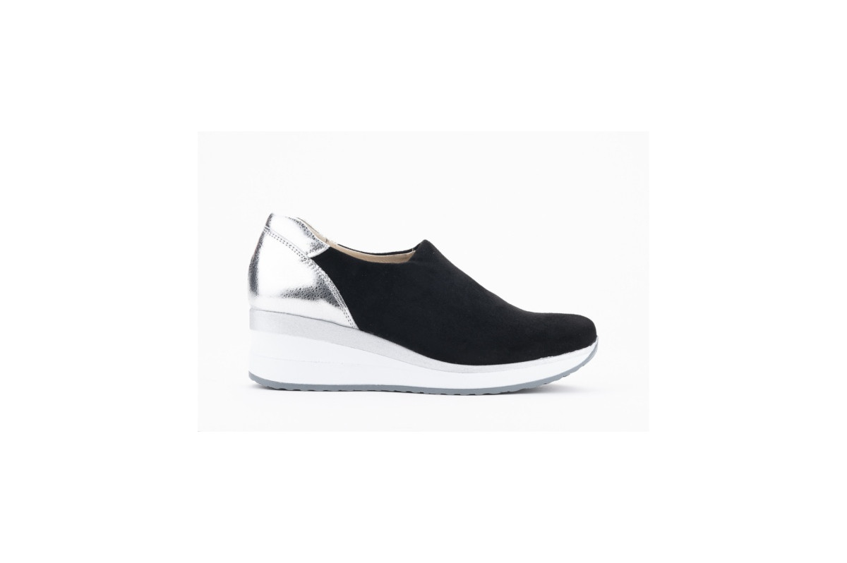 Baskets confortables en lycra élastique - Noir - Lince