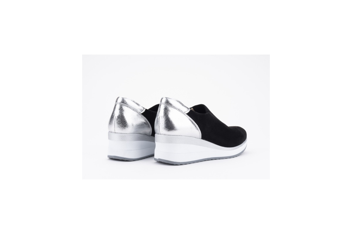 Baskets confortables en lycra élastique - Noir - Lince