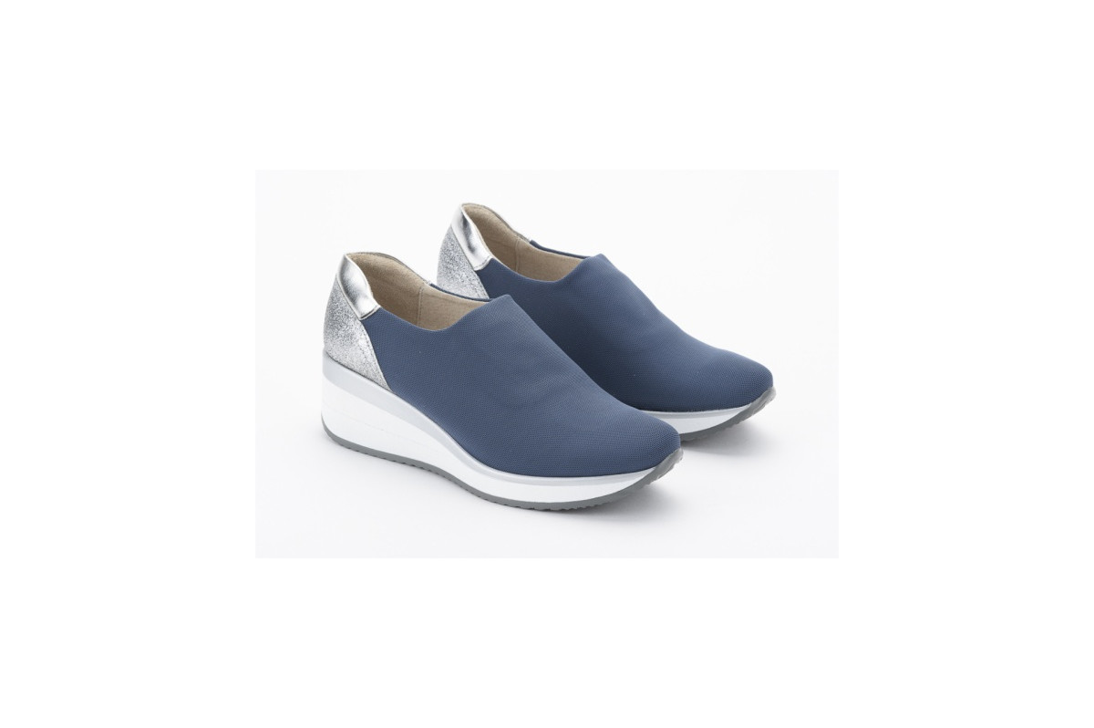 Baskets confortables en lycra élastique - Bleu - Lince