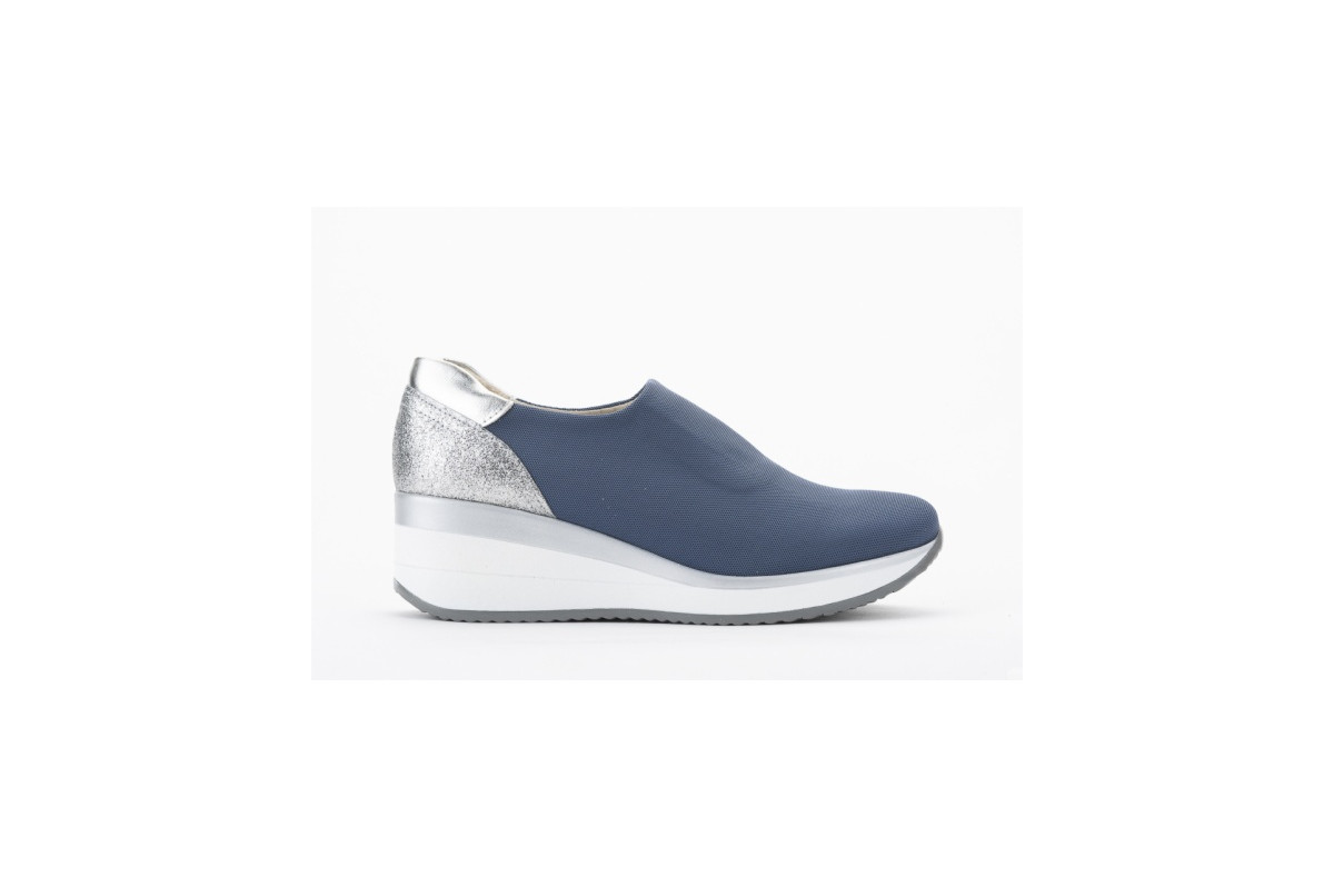 Baskets confortables en lycra élastique - Bleu - Lince