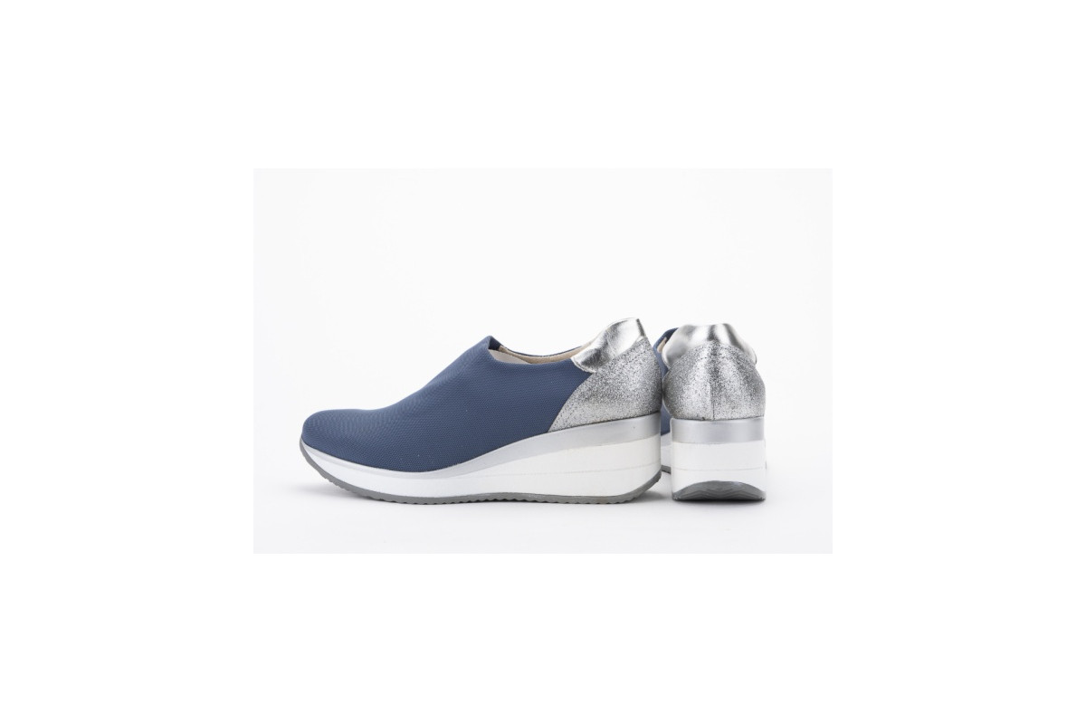 Baskets confortables en lycra élastique - Bleu - Lince