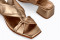 Sandales à talon carré à brides croisées - Cuivre - Lince