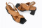 Sandales à talon carré à brides croisées - Marron - Lince