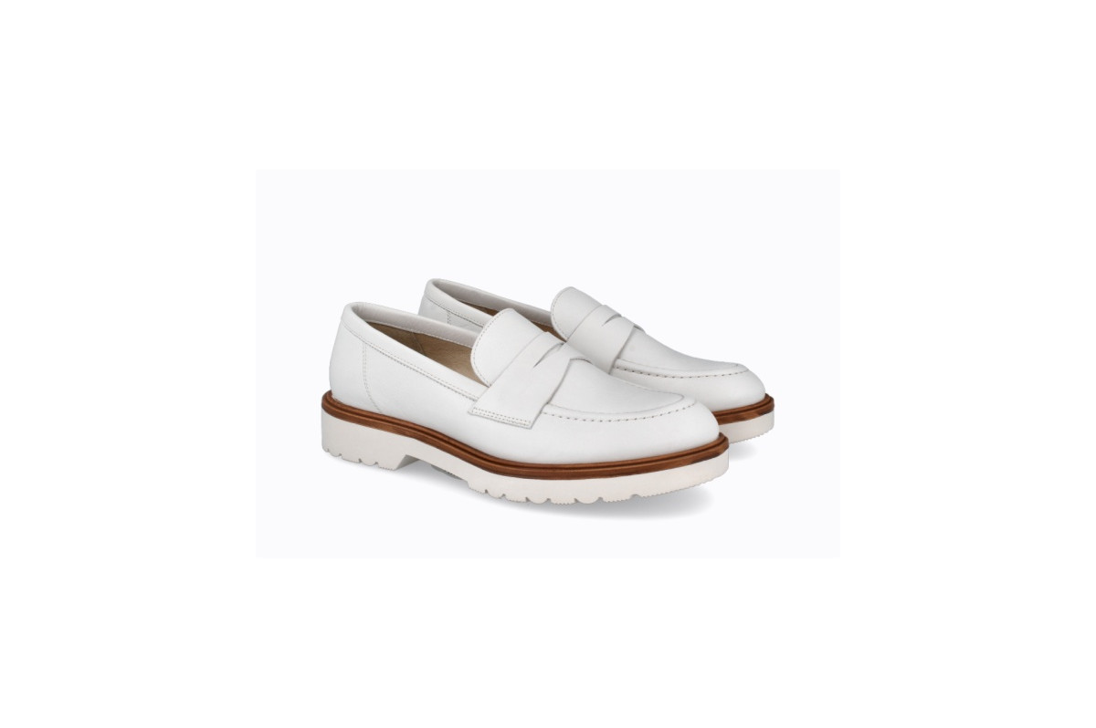 Mocassins en cuir - Blanc - Lince