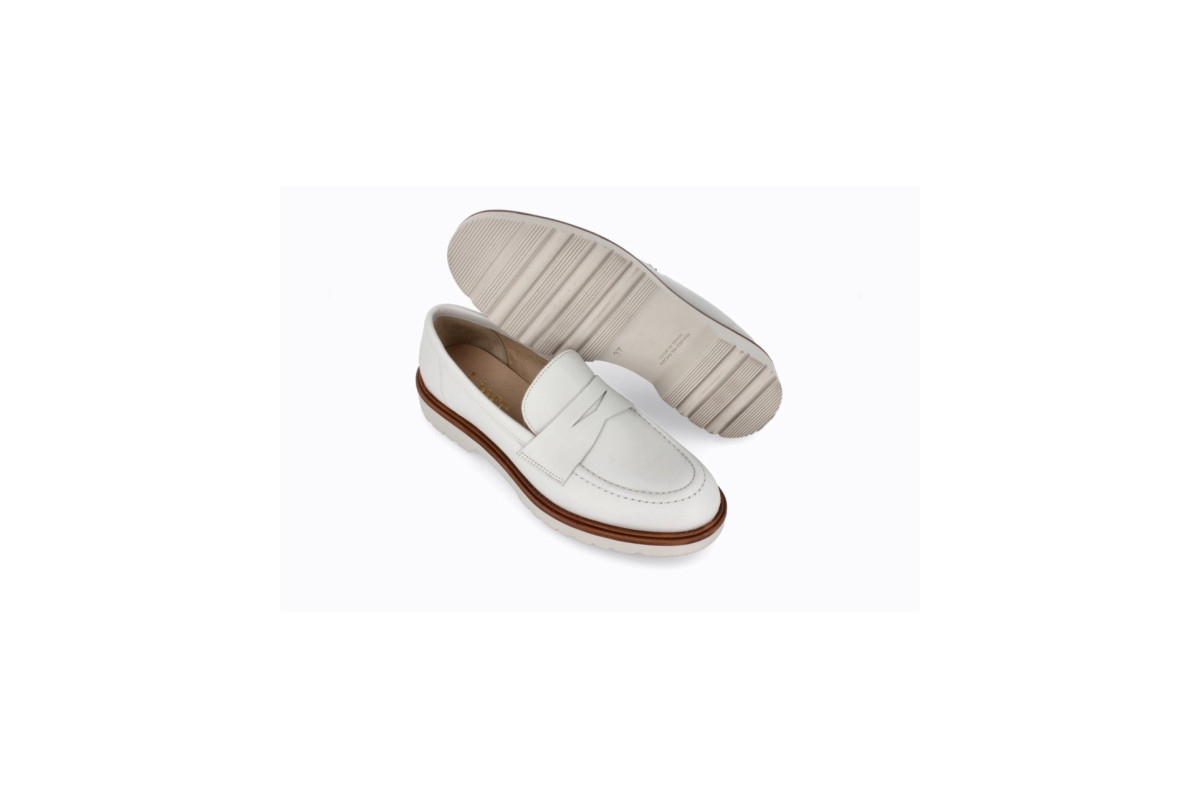 Mocassins en cuir - Blanc - Lince